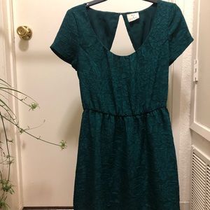 Green Pins And Needle Keyhole Dress